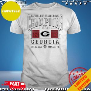 Official Georgia Bulldogs 2023 Orange Bowl Champions Score T-Shirt