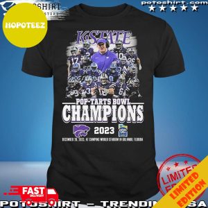 Official Kansas State Wildcats Pop-Tarts Bowl Champions 2023 December 26 2023 At Camping World Stadium In Orlando Florida T-Shirt
