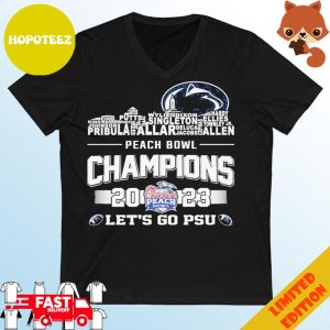 Penn State Football Skyline Players Name 2023 Peach Bowl Champions Let’s Go PSU T-Shirt