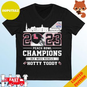 Skyline 2023 Peach Bowl Champions Ole Miss Rebels Hotty Toddy T-Shirt