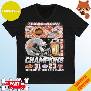Texas Bowl 2023 Oklahoma State Cowboys Champions 31-28 Texas AAmpm T-Shirt
